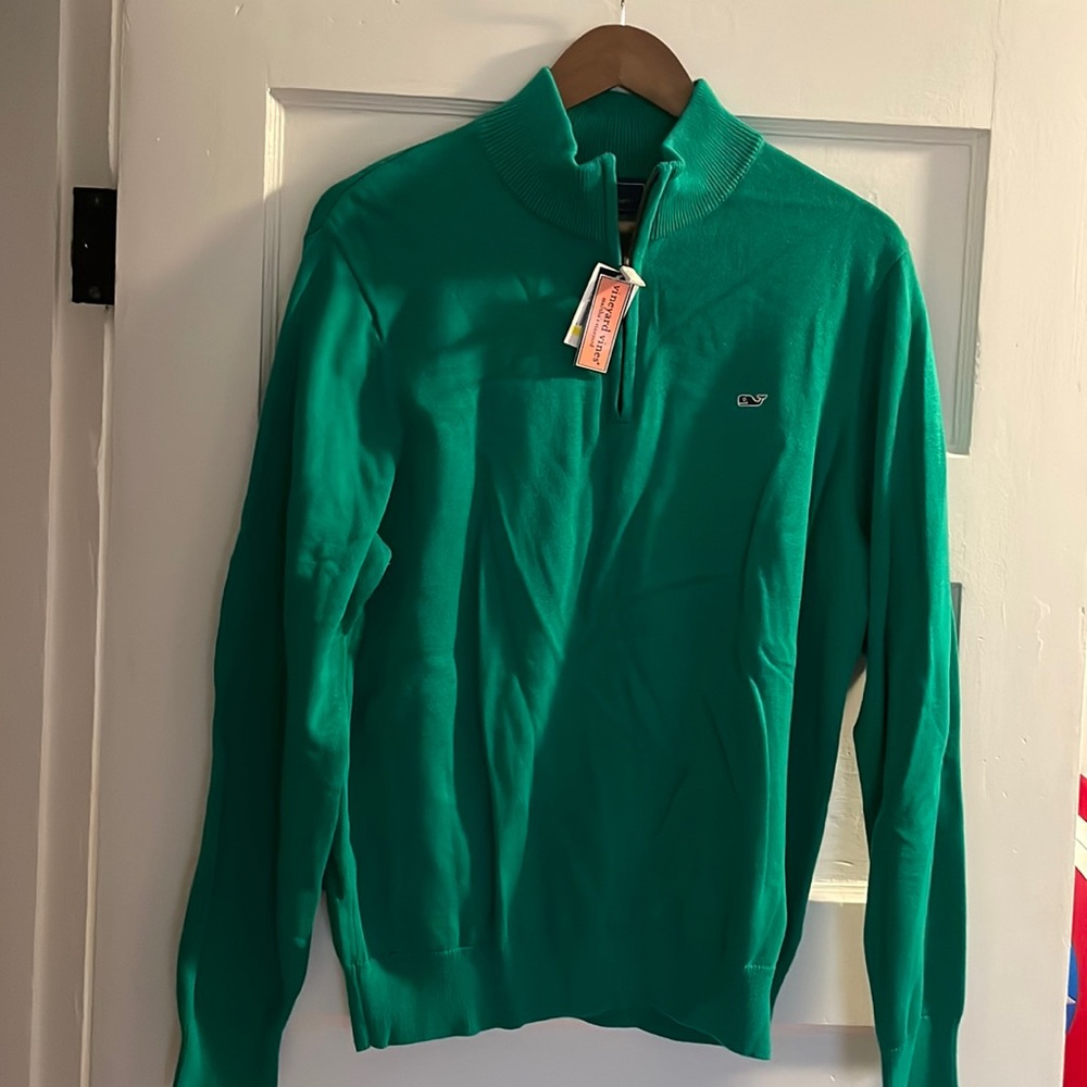 Vineyard Vines 1/4 Zip Whale Sweater in Holly